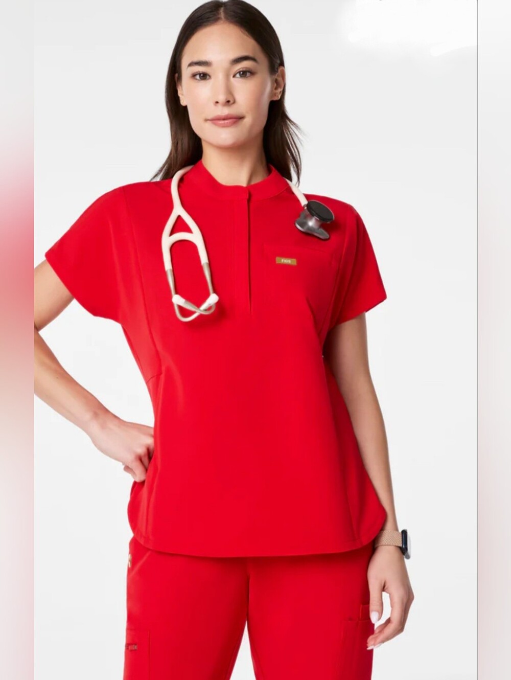 FIGS MONTEX RELAXED MOCK NECK  SCRUB TOP
